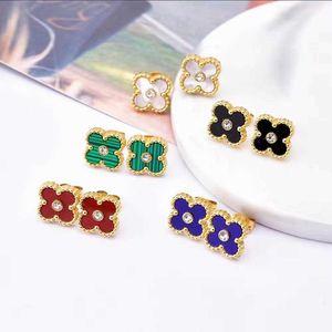 High quality Vaned earrings not fade or deform 18k diamond with womens versatile and high-end feel with Original logo Vanelybox