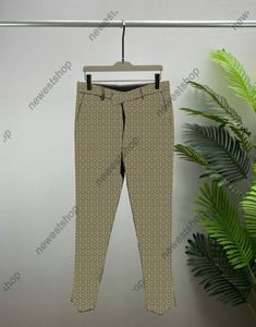 2022 Zachodnie projektant odzieży Męskie spodnie spodnie Blazery jesienne luksusowe Slim Fit Grid Geometria Druku