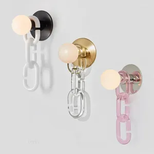 Wall Lamp Nordic Lamps Chain Shape Glass Ball Light Living Room Decoration Bedroom Bedside Study Cloakroom Art Decor Sconce