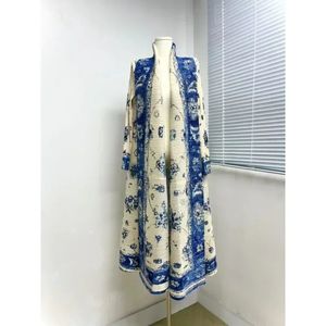 Miyake Pleated Original Printed Long Sleeve Coat Womens Windbreaker Autumn/Winter Abaya Style Cardigan Plus Size Dress 240521