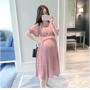 Vestido de gravidez de verão Moda feminina Feminina 2018 Maternidade Vestidos de vestidos de chiffon Plus Tamanho Roupas grávidas BC1460 L2405