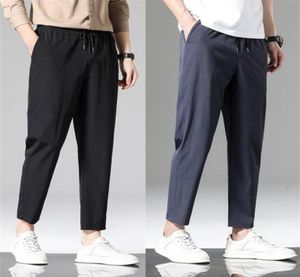 Men039s Pants Ice Silk Men Summer Casual Fresspants komfort elastyczna talia chuda spoda Stylemen039S5928606