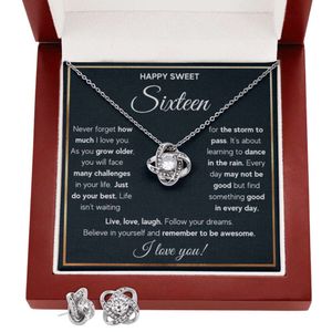 Sweet 16 Gifts For Girls, 16th Birthday Gifts For 16 Year Old Girl, Happy Sweet Sixteen Bday Card Gift Ideas Necklace with Message Card and Gift Box