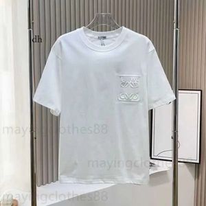 Mens Designer Tees Shirts High Version Lowe Brand Letter Mönster Casual kläder Bomull