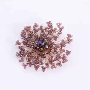 Brooches Big Flower Crystal Beaded Brooch Solid Color Large Fashion Exquisite Diamonds Women's Jewelry Dress Decoration