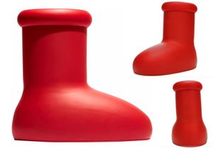 Büyük Kırmızı Botlar Ins Moda Erkekler Kadın Tasarımcı Kauçuk Boot Kalın Alt Platform Bootie Parentchild Büyük boyutlu gündelik ayakkabılar chun2365652