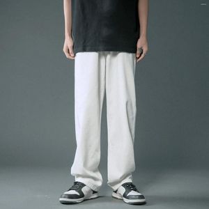 Męskie dżinsy workowate szerokie spodnie nogi 2024 Modna prosta streetwear luźna swobodna dżins