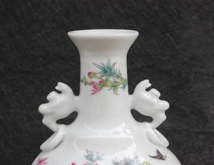 Antique porcelain pastel flower pattern amphora bottle flower arrangement decoration living room decoration crafts2302418