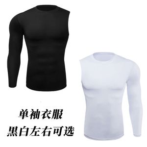 Mens Sıkı Eğitim Pro Sports Fitness Çalıştıran Sweat Wicking Hızlı Kurutma Giysileri Tek Kollu Bir Kol Sıkı