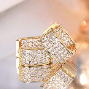 Full Diamond Clip Earrings Hoop Designer Jewelry Gold Charm Earring Hoop Cuff Woman Man Gift