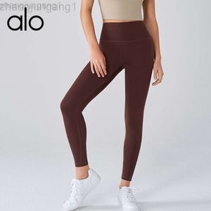 Desginer Aloe Yoga Spittging Spodni bez niezręcznych linii sport i fitness ciasne pośladki podnoszące noszone nago dla kobiet w wysokim poziomie