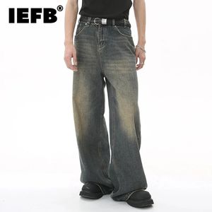 IEFB Summer Mens Denim Pants Old Blue Blue Jeans Jeans Straight Casual Menwear Свободная широкая брюки для ног 2024 Fashion 9C354 240520