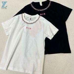 Kvinnors T-skjortor Spring/Summer Fashion Sweet Round Neck Kortärmad t-shirt för kvinnor