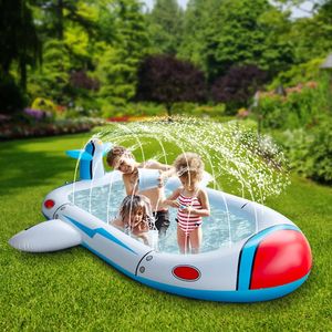 Childrens Swimming Pool 3in1 Splash Pad Sprinkler für Kinder Sommer Outdoor -Spiel Mat Water Park 240521