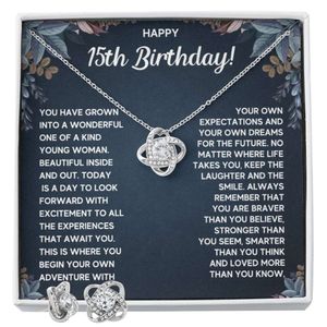 FG Family Mall Quinceanera Ein 15 -jähriges Mädchen Geschenke 15. Geburtstag Ideen für Teen Girls Halskette Schmuck mit Message Card und Geschenkbox