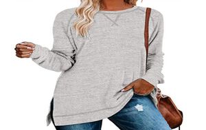 Autumn TeeShirt Women Patchwork Split Tops Loose TShirt Fashion Cotton Top Long Sleeve Femme Tee Camisetas Mujer Female7082141