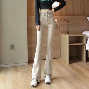 Women's Jeans American Style Flare Vintage Straight Loose Denim Trousers Female Harajuku Y2k Girl High Waist Single Breasted Pants