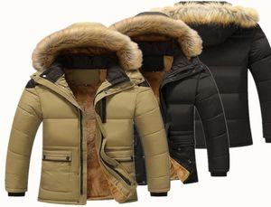 Winter Jacket Men 2019 New Parka Coat Men päls krage huva håll varm ullfoder man jacka och kappa vindtät man parkas m5xl7188803