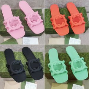 Designer sandali cavi femminili estivi estivi a doppia lettera intrecciato panni di gomma scarpe piatto in gomma spiaggia pancette da donna 35-42