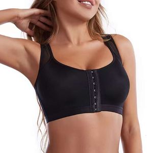 Front Closure Posture Corrector Lift Bra Women Push Up Cross Back Underwear Shockproof Sports Support Fiess Vest Bras S-3XL