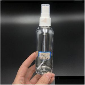 Garrafas de embalagem plástico atacado por spray 10ml 20ml 30ml 50ml 60ml 100ml PET transparente transparente garrafa reabastecida Bomba de névoa Drop de dhdeq