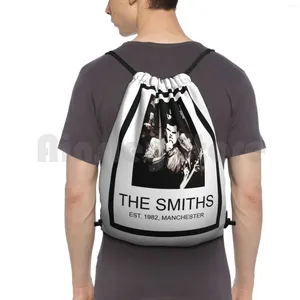 Sırt çantası da Smiths Drawstring Çanta Binicilik Tırmanma Spor Salonu 1982 80'ler Boy Sing Punk Club İngilizce Aşk Yaralandı Nefret