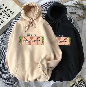 Roronoa Zoro Print Hoodies Men One Piece Anime Sweatshirts Hooded 2021 New Brand Man Woman Fleece Warm Hooded Pockets Streetwear H9507968