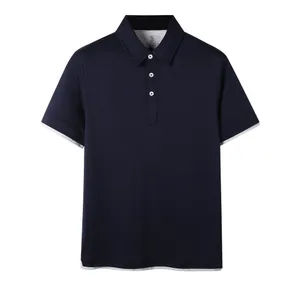 Brunello Men Polos krótkie rękawy Desginerowe koszule letnie ubrania bawełniane koszulki głębokie
