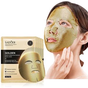 10pcs sadoer 24K altın nemlendirici maskeler cilt bakımı sıkıcı besleyici pürüzsüz cilt gençleştirme yüz maske sayfaları 240517