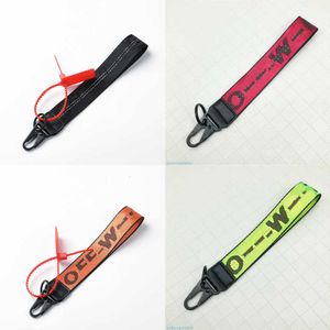 Brand offss Key Chain Yellow Canvas Embroidery English Letters Mobile Phone Pendant