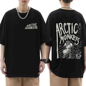 Herrst-shirts Arctic Monkey Inspired T-Shirt-Albumlista Graffiti Tryckt retro T-shirt Mens Hip Hop Punk Short Sleeve T-shirt S52133