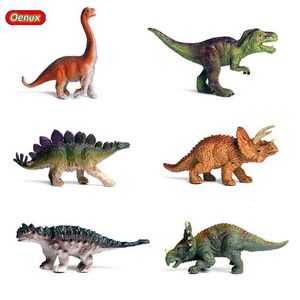 Yenilik Oyunları Oenux Mini Jurassic Stegosaurus Saichania Katı PVC Dinozor Dünya Hayvan Model Aksiyon Figürleri Çocuklar İçin Oyuncak Y240521