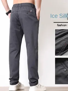 Pantaloni maschili sottili estivi e autunno leggero elastico casual gamba dritta elastica classica