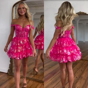 Fantastisk paljettapplikationer Homecoming Dresses Spaghetti Strap Ruffles Short Prom Gown Layered Sexy Vestidos de Novia