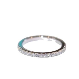Para pierścionków S Jewlery For Women Simple Sense Sterling Sier Sier Ringklassic Six-Claw Diamond Designer Pierścień urodzin