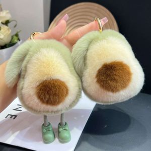 3PCS Avocado Fruit Keychain Soft Plush Stuffed Key Chains Car Keyrings