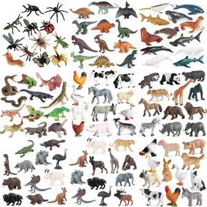 Neuheit Spiele 12pcs/Set Farm Marine Grassland Dinosaurier Tier Miniaturfiguren Modell Actionfiguren Bildungssammeln Spielzeug für Kinder Y240521