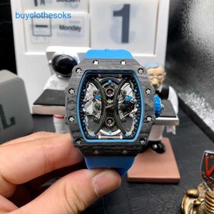 Modern RM Wrist Watch Tourbillon ativo Novo moda RM53-01 Relógio mecânico automático de cano em forma de fita oca de fita macho relógio