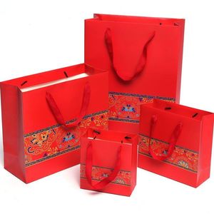  Geschenkverpackung bedruckte Papiertüte mit Griff Hochzeitsfeier Bevorzugung Taschen Chinese Style Event Supplies Drop Lieferung Hausgarten Festliche Dhykj