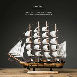 Model Set Lifelike Minimature Wooden Pirate Sailing Ship Model Marine Home Decoration Accessories Modern Arts Office Home Decor Souvenirs S2452196