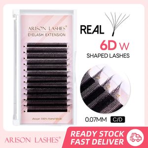 Arison Real W 6D/8D Eyelashes False Lashes Eyelashes Extension Supplies Matte Black Color High Quality Natural Look 240521