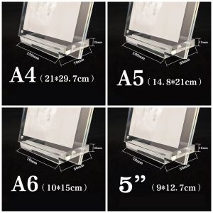 Acrylic Crystal Clear Price Tag Clip Sign Card Holder Table Desk Top Menu Display Label Racks Phone Frame Stand