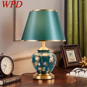 Tischlampen WPD Moderne grüne Keramik Lampe LED Creative Dimmschisch Leichtmodelle für Wohnzimmer Schlafzimmer