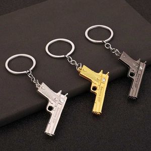 Keychains Lanyards Handle Keychain Desert Eagle Handle Metal Pendant Keychain Car Backpack Keychain Womens Couple Friends Gift Boutique Q240521