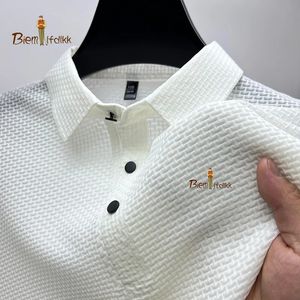 Yaz markası polo gömlek yüksek kaliteli erkek kısa kol nefes alabilir en iyi iş rahat ter emici polo-shirt erkekler için 240521