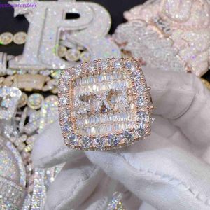 Passera diamanttestare Anpassade VVS Moissanite Hip Hop Jewelry Sterling Sier Ring for Men Rings