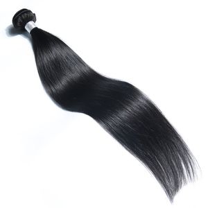 Buntar raka näring hårvävförlängningar 14 till 24 tum rent färg svart hår weft