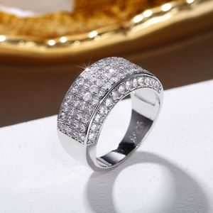 Designer di lusso gioielli di fidanzamento nuziale anello fascino fascino pieno di coda di dito in cristallo pieno zirconia cubica anello di lusso donna uomo regalo