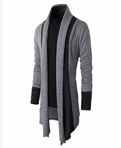 Marca a maglia maglia a maglia maglione a scialle di scialle collare manica lunghe anteriore aprire homme casual giunting knitwear inverno autunno15308945