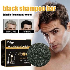 3PCS Hair Darkening Shampoo Bar Soap Anti Dandruff Deep Cleansing Improve Itchy Head Frizz Black Nourishment Beautiful Hair Car